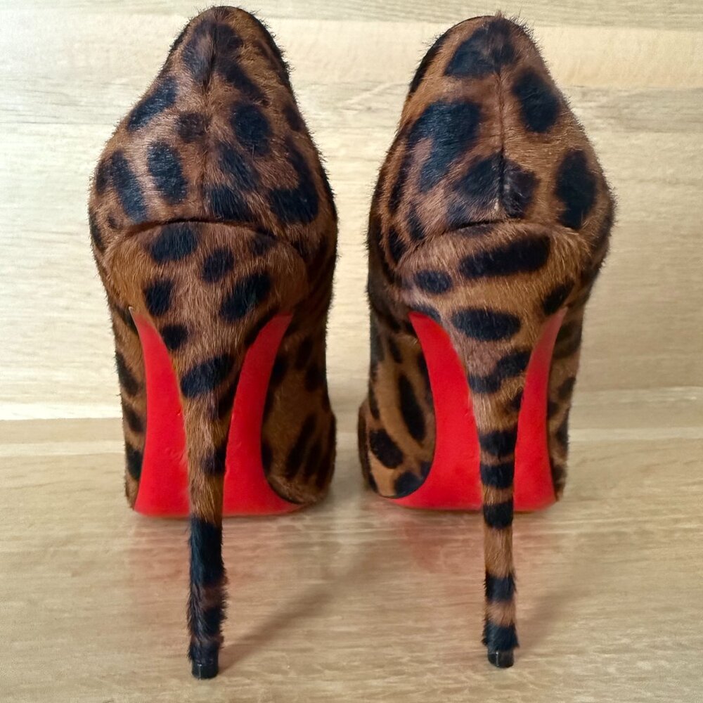 Christian Louboutin Calf Hair Animal Print Pumps 39 1/2"